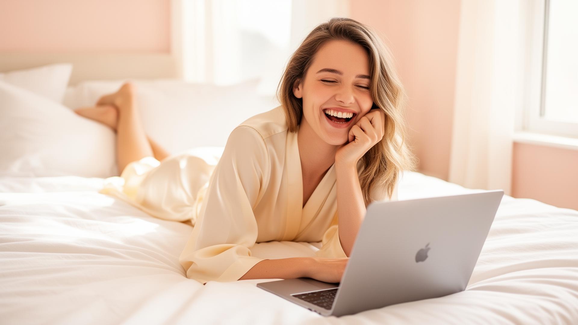 Webcam model working from home with Vossi Cams agency